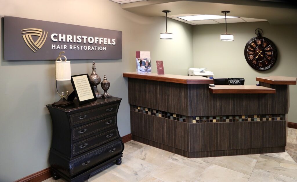 The front office of Christoffels Hair Restoration